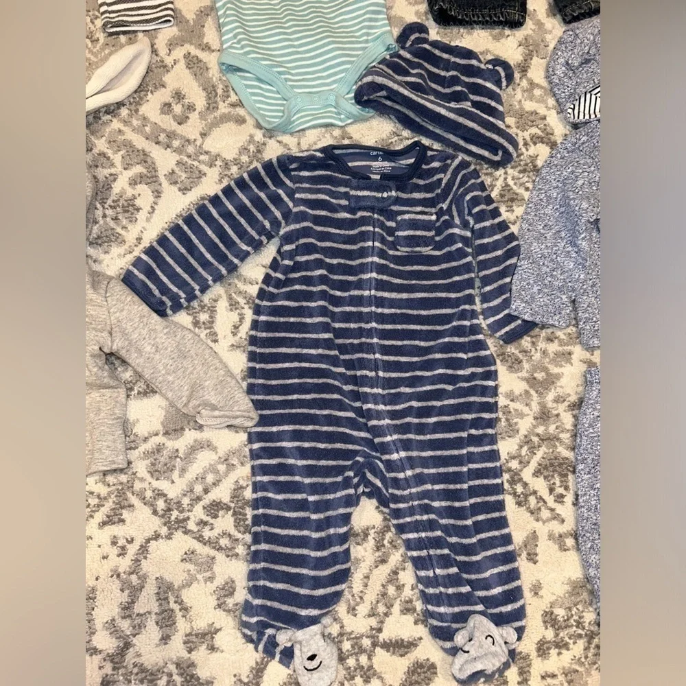 12 Piece Baby Boy Size 3-6M Mixed Bundle & Converse All-Star Crib Shoes (Size 3)